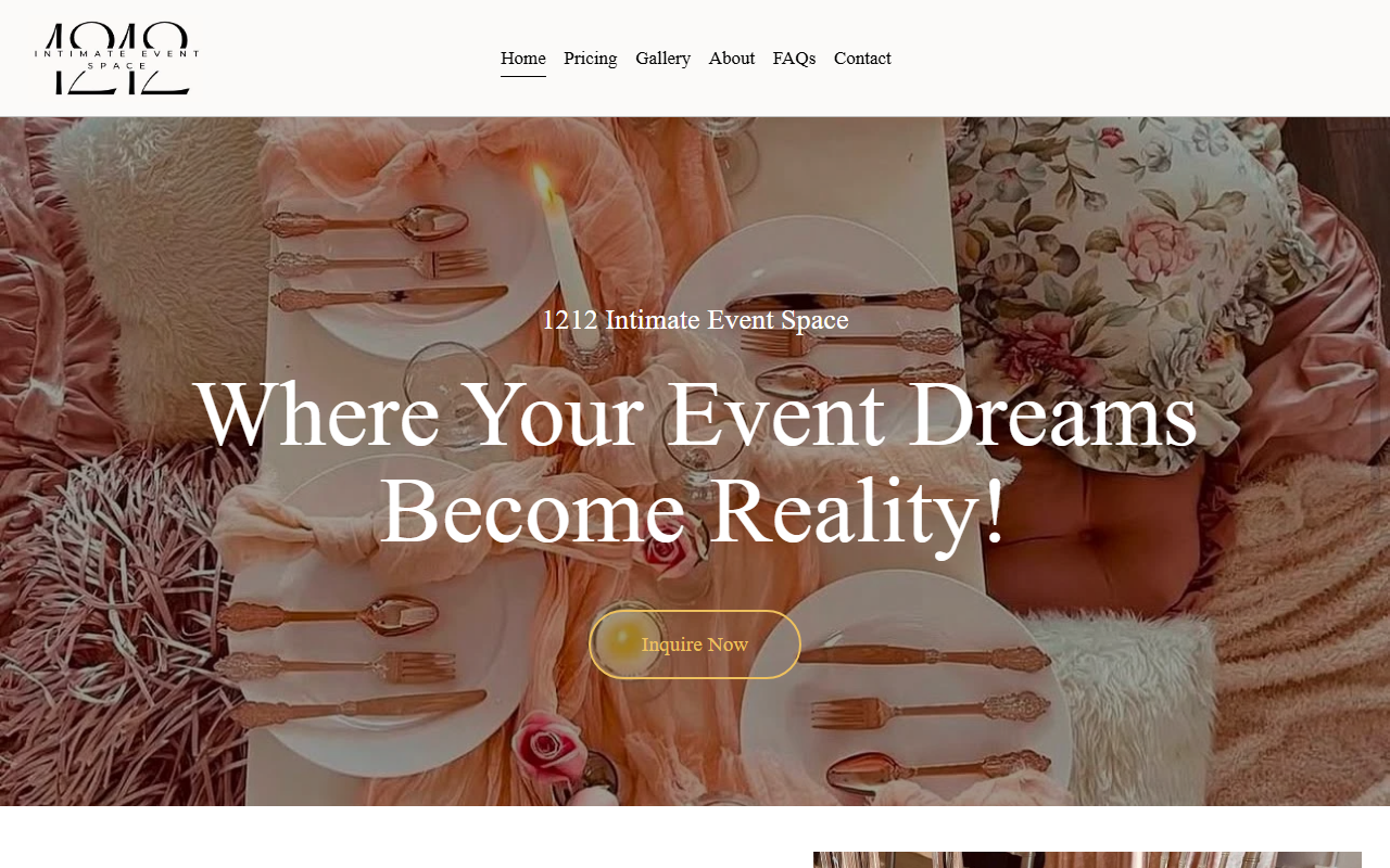 1212eventspace.com screenshot
