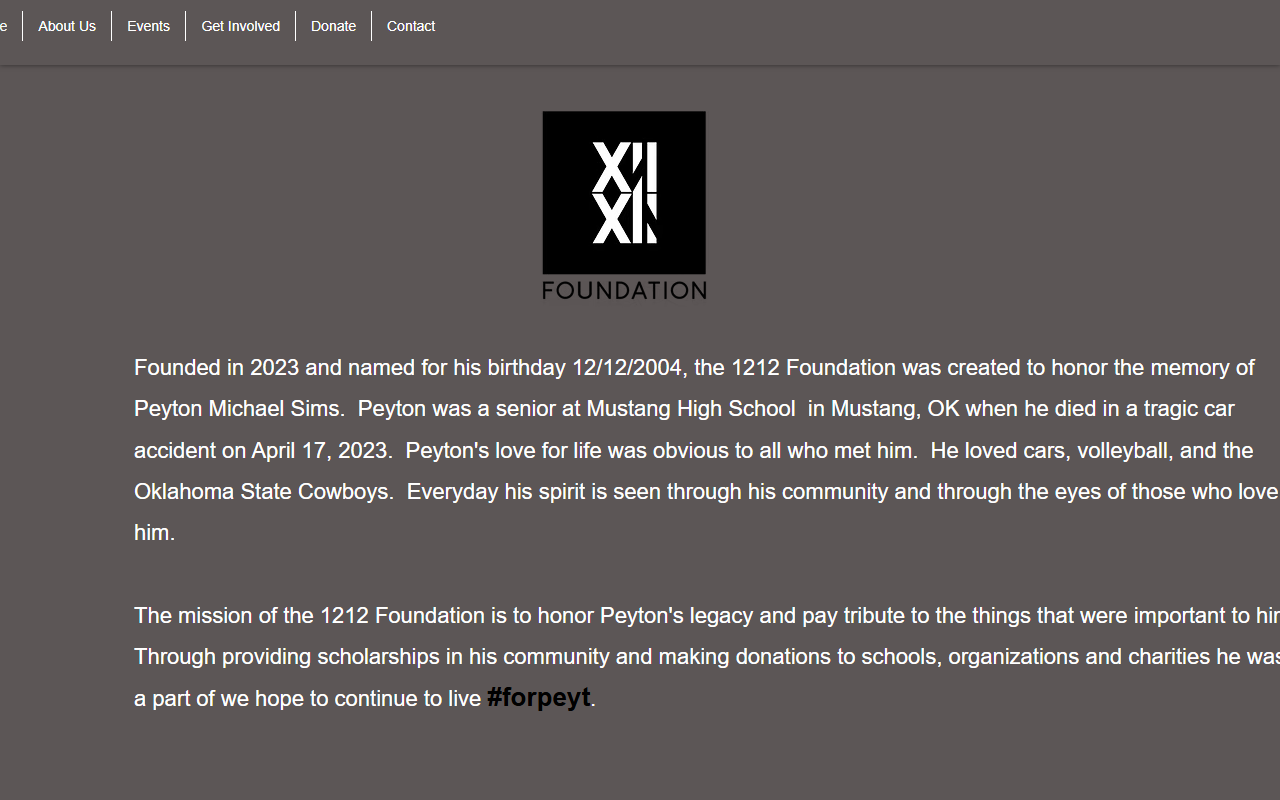 1212foundation.com screenshot
