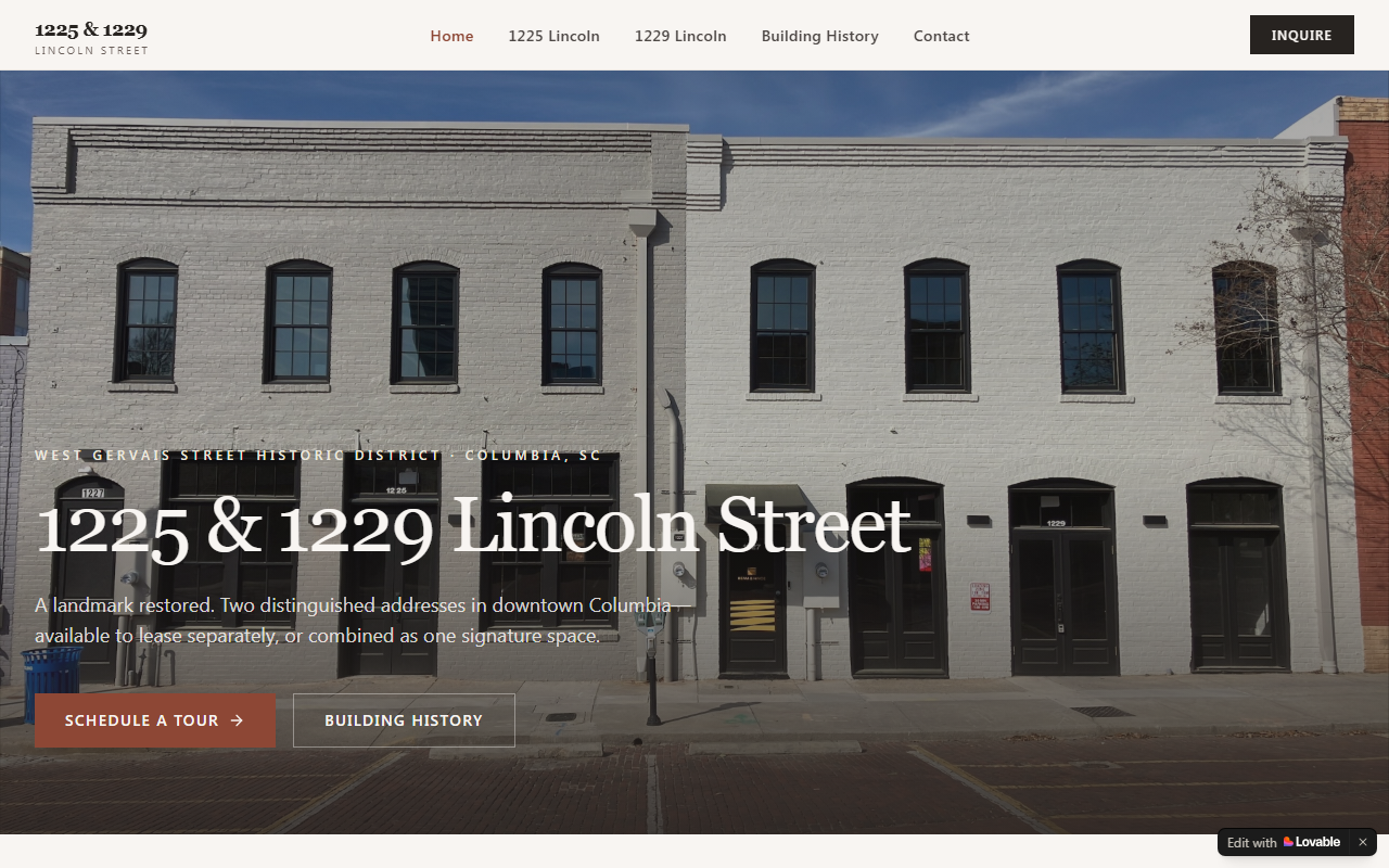 1225lincoln.com screenshot