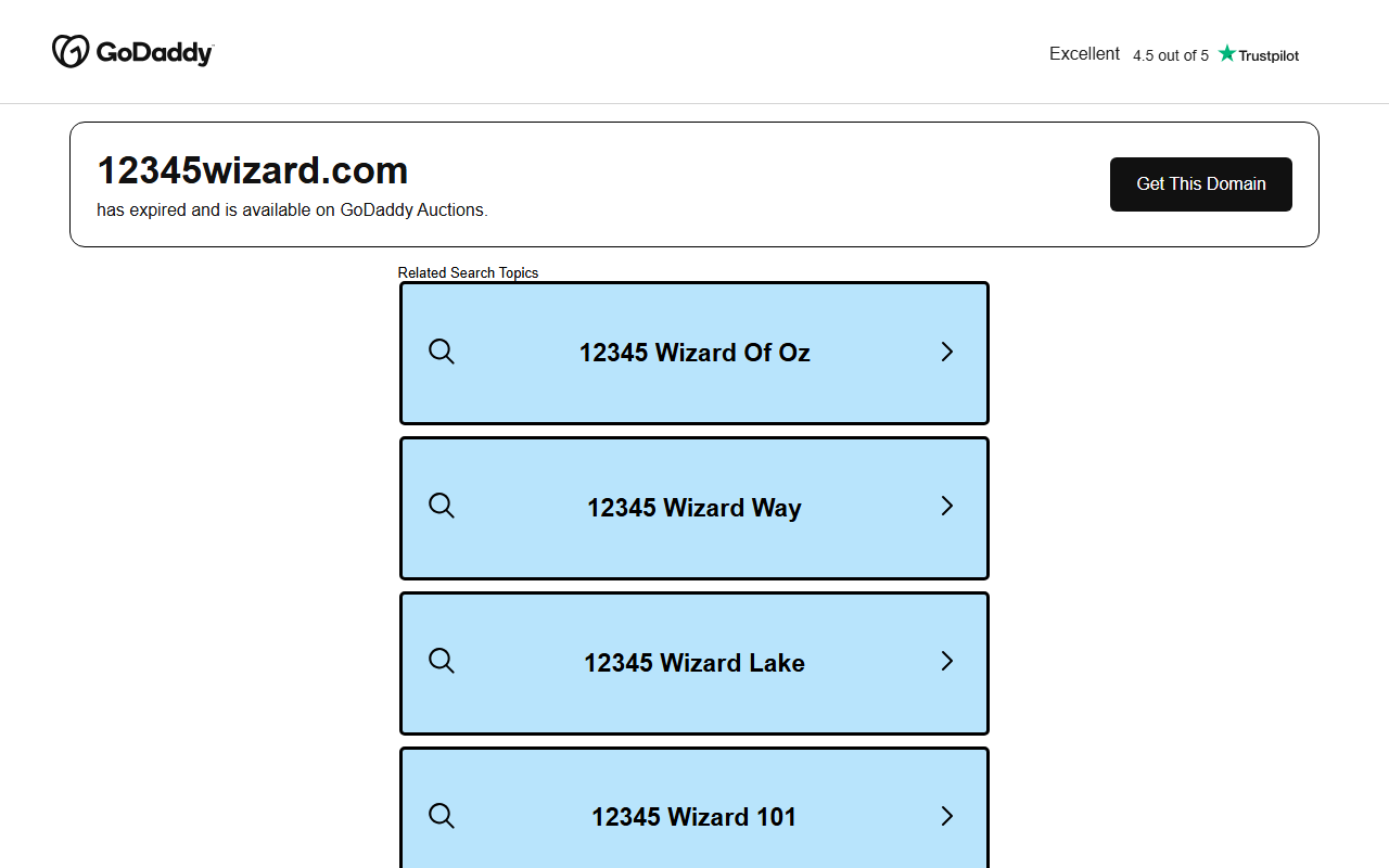 12345wizard.com screenshot