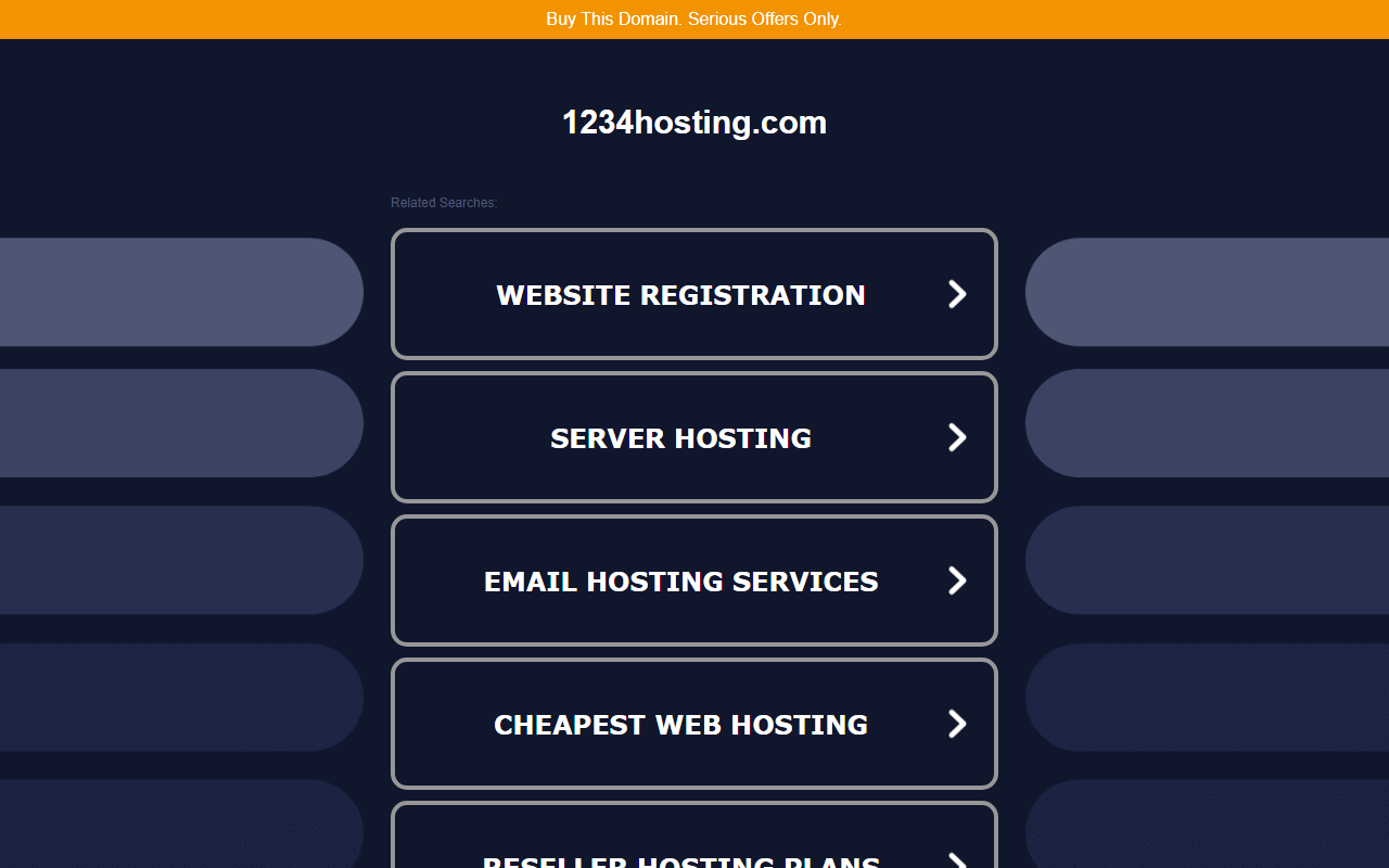 1234hosting.com screenshot