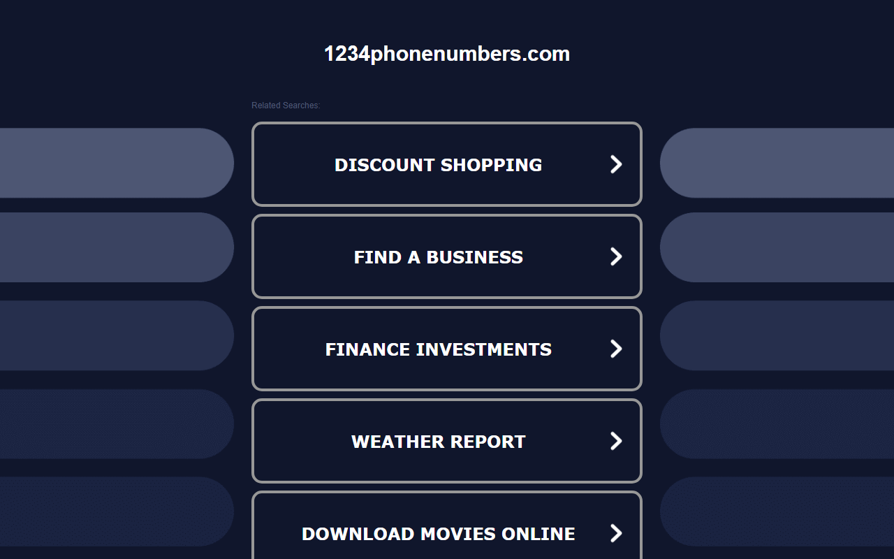 1234phonenumbers.com screenshot