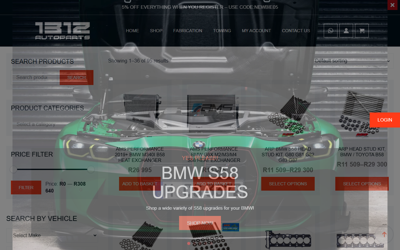 1312autoparts.com screenshot