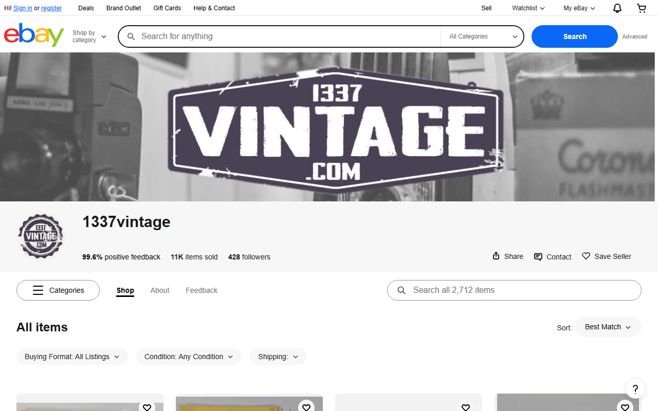 1337vintage.com screenshot