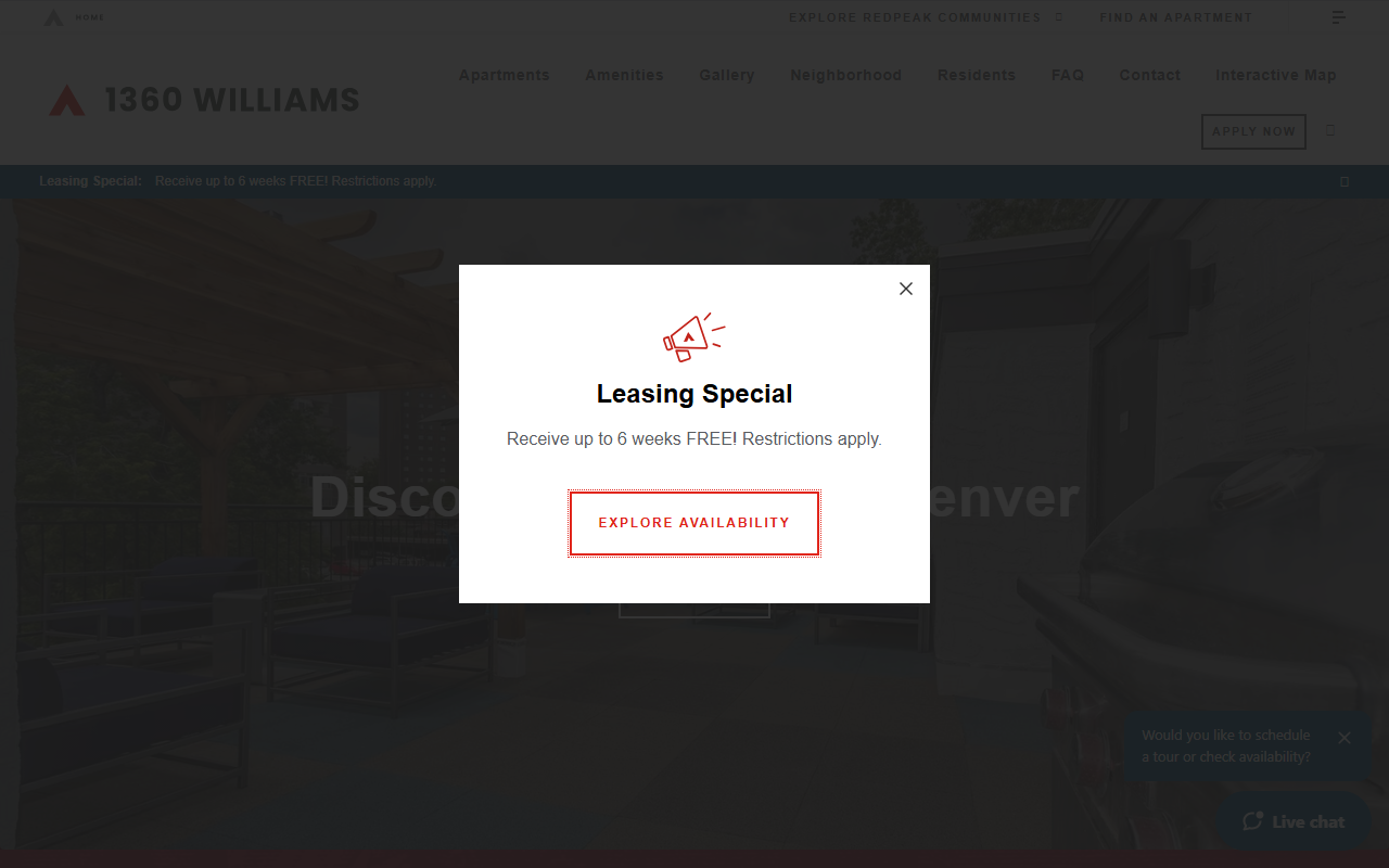 1360williamsapts.com screenshot