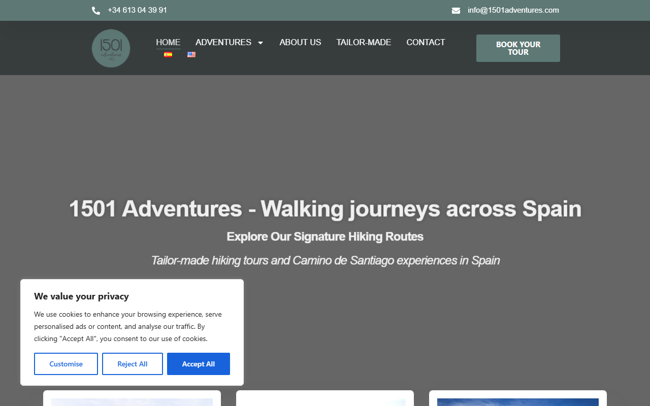 1501adventures.com screenshot