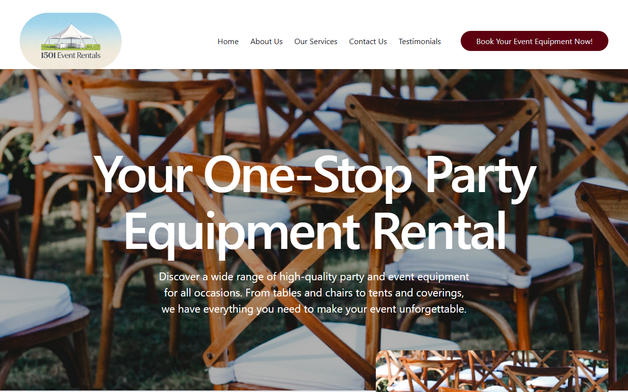 1501eventrentals.com screenshot