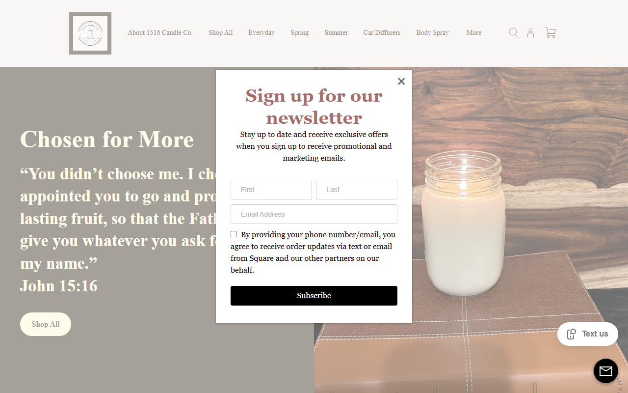 1516candleco.com screenshot
