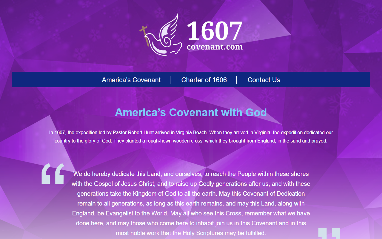 1607covenant.com screenshot