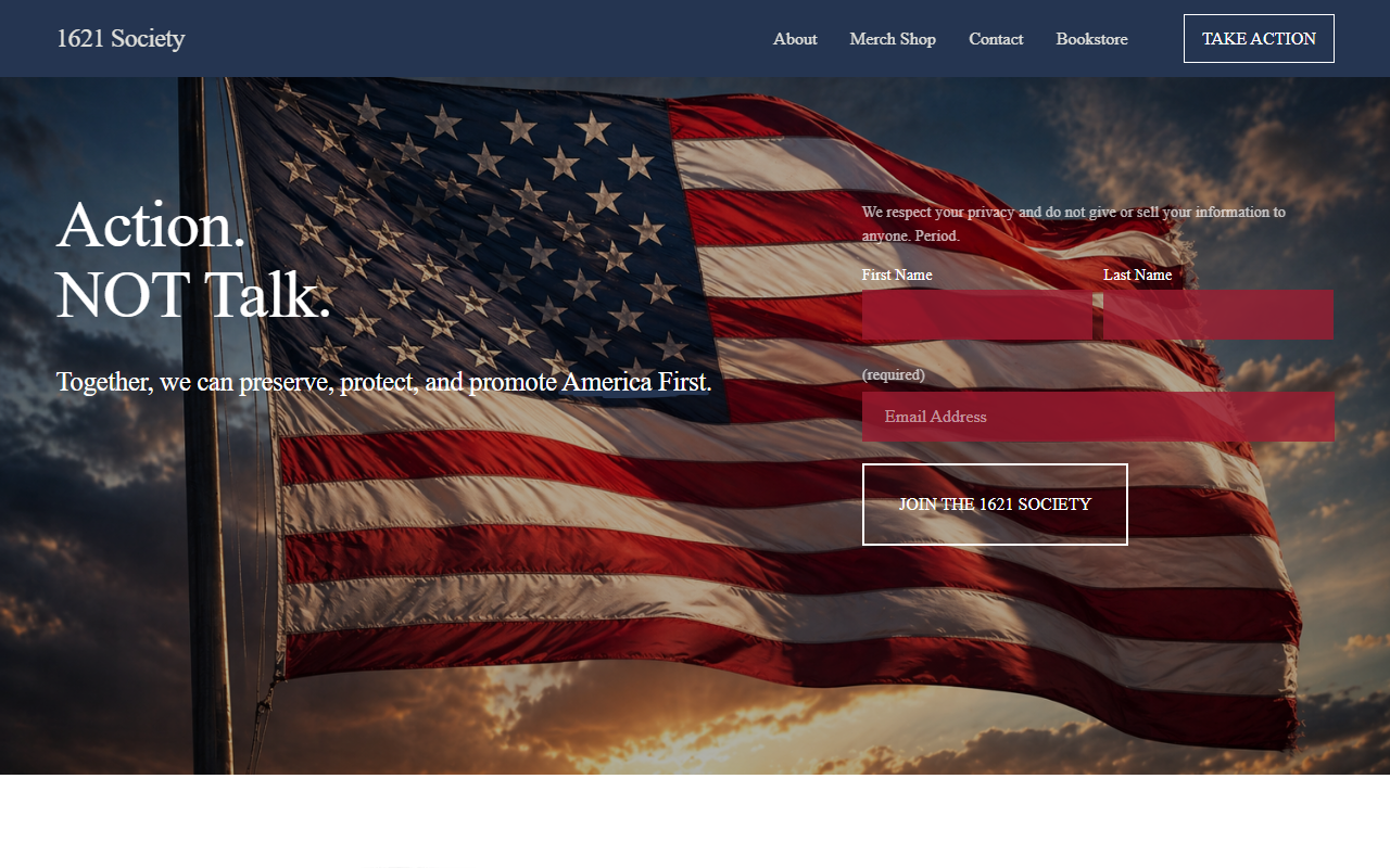 1621society.com screenshot
