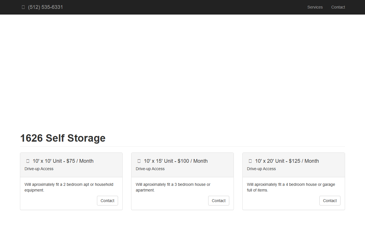 1626selfstorage.com screenshot