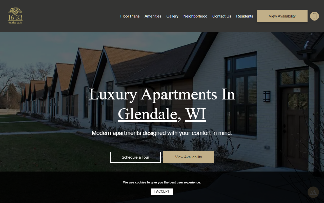 1633onthepark.com screenshot