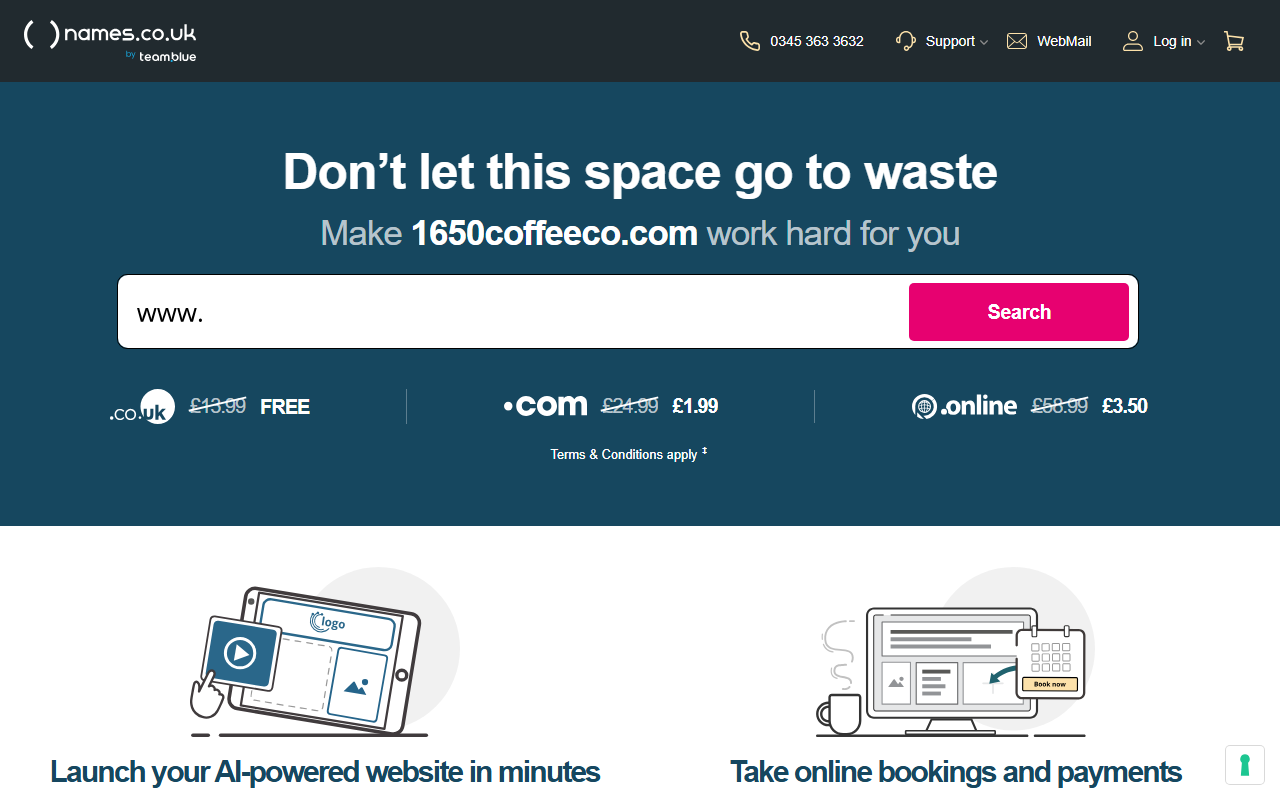 1650coffeeco.com screenshot
