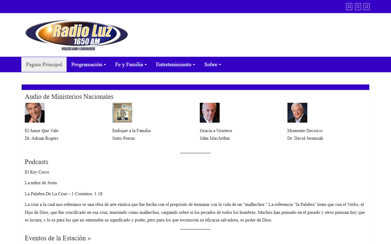 1650radioluz.com screenshot