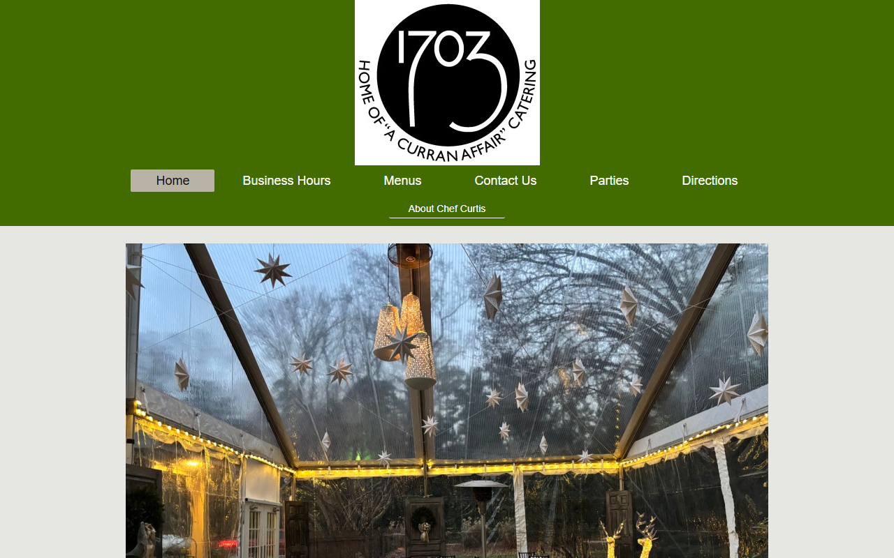 1703restaurant.com screenshot