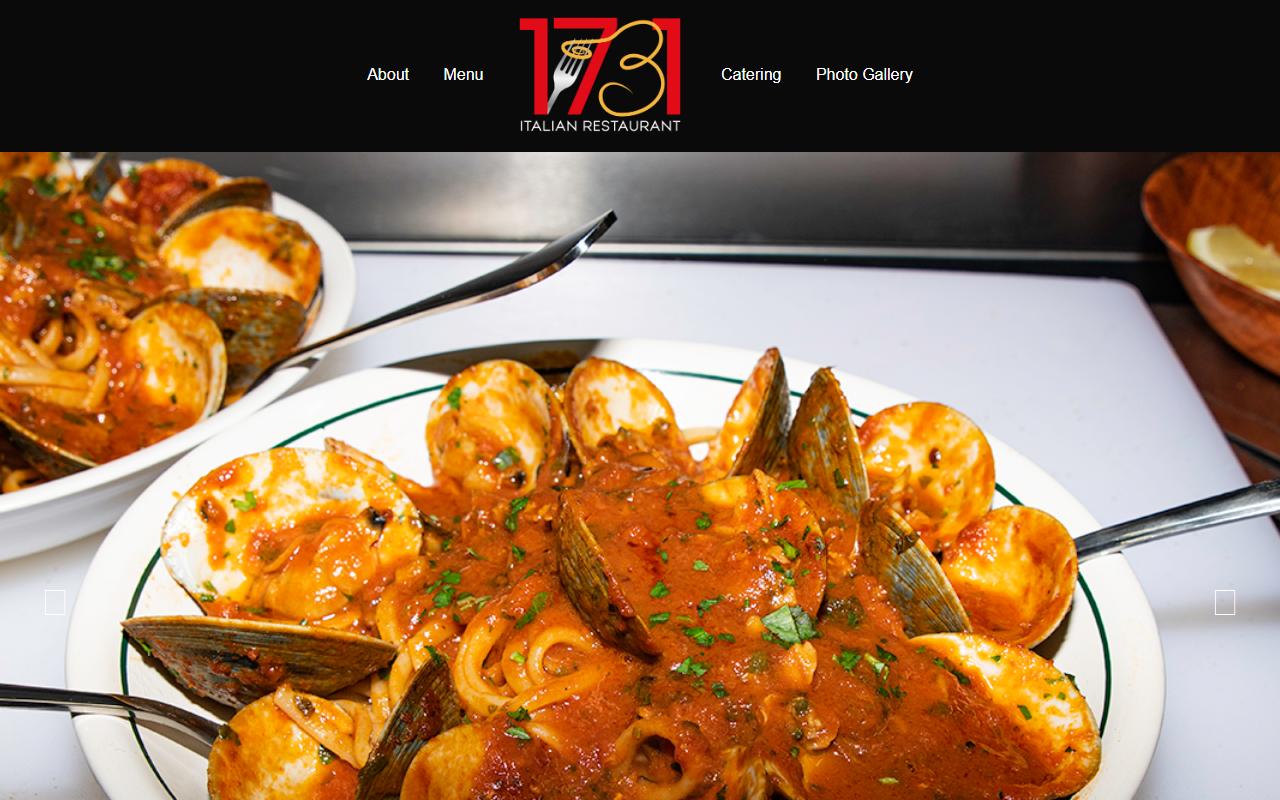 1731restaurant.com screenshot