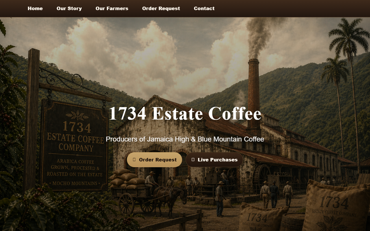1734estatecoffee.com screenshot