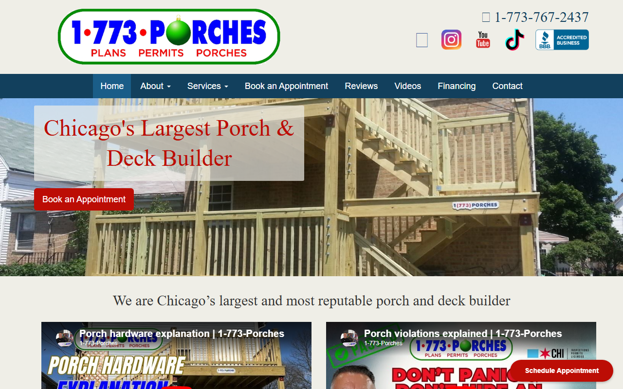1773porches.com screenshot