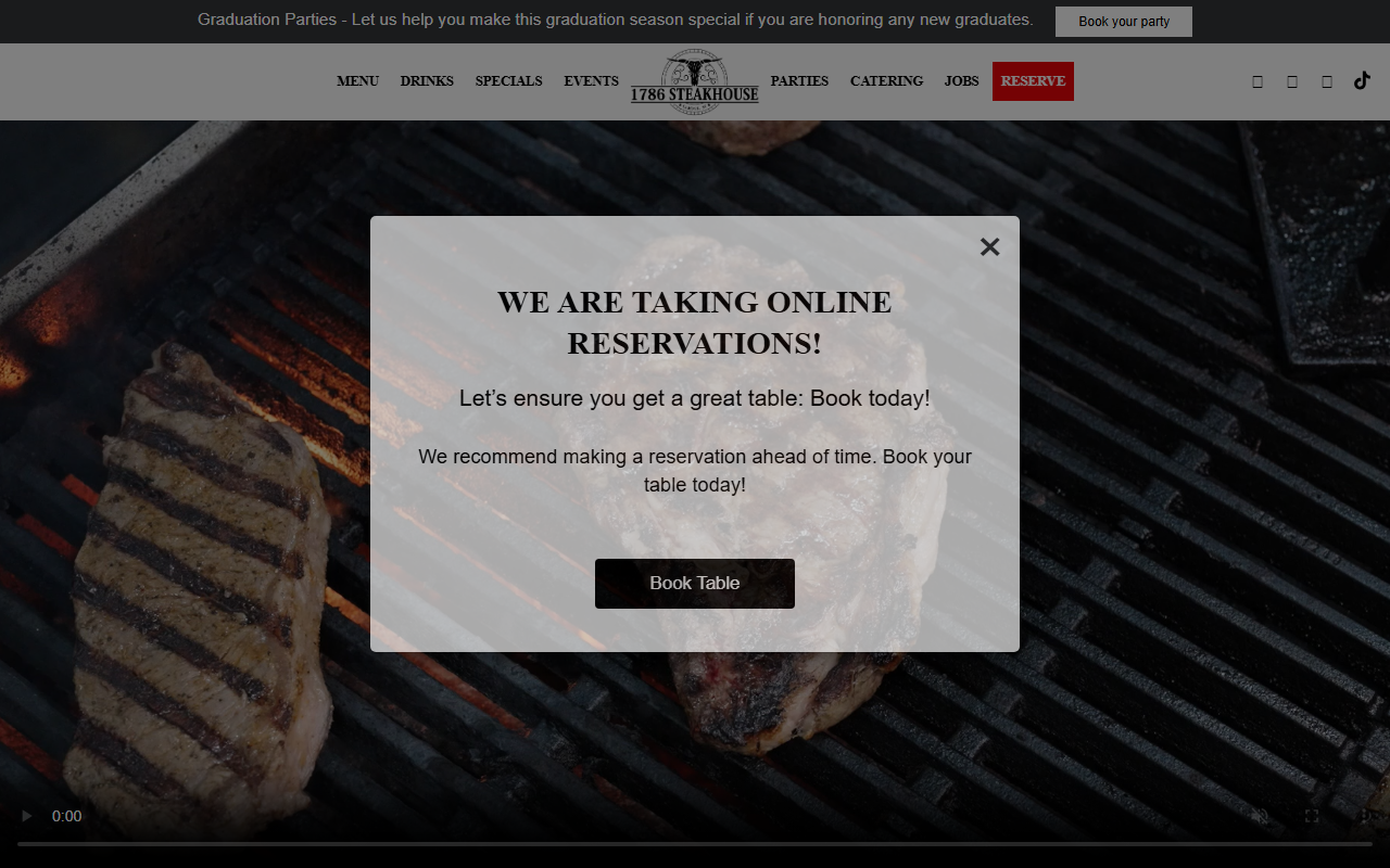 1786steakhousesc.com screenshot