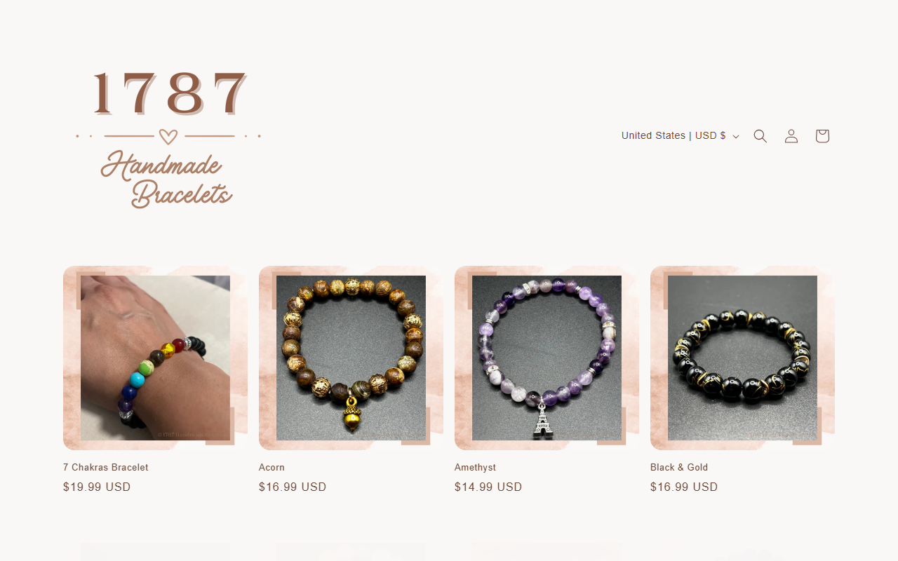 1787bracelets.com screenshot