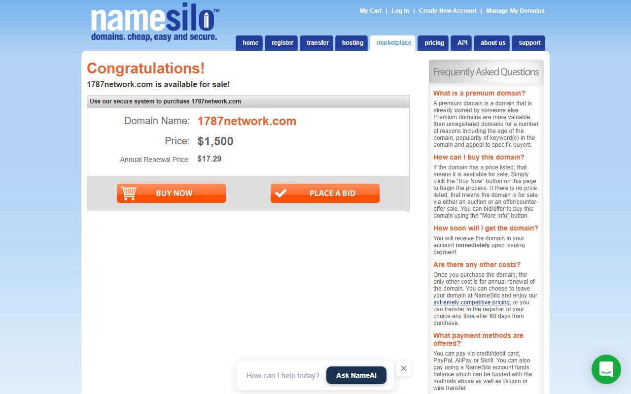 1787network.com screenshot