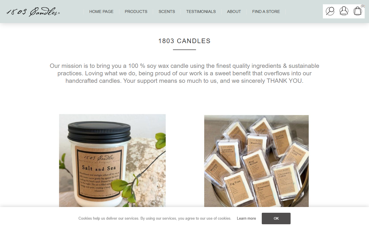 1803candles.com screenshot