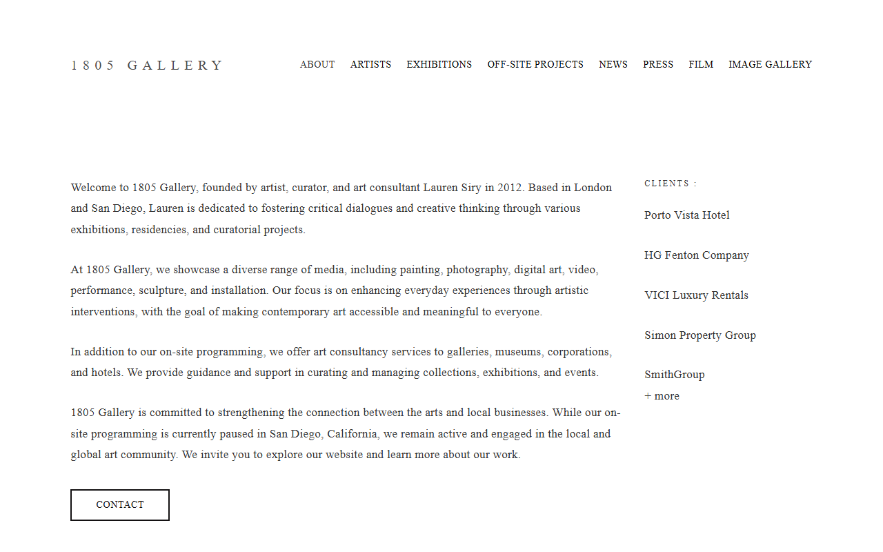 1805gallery.com screenshot
