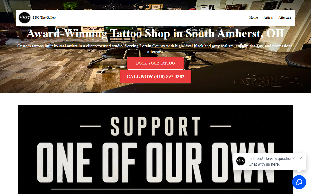 1807thegallery.com screenshot