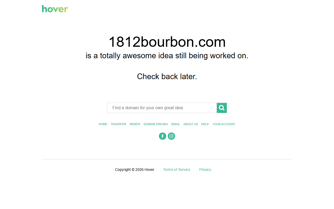 1812bourbon.com screenshot