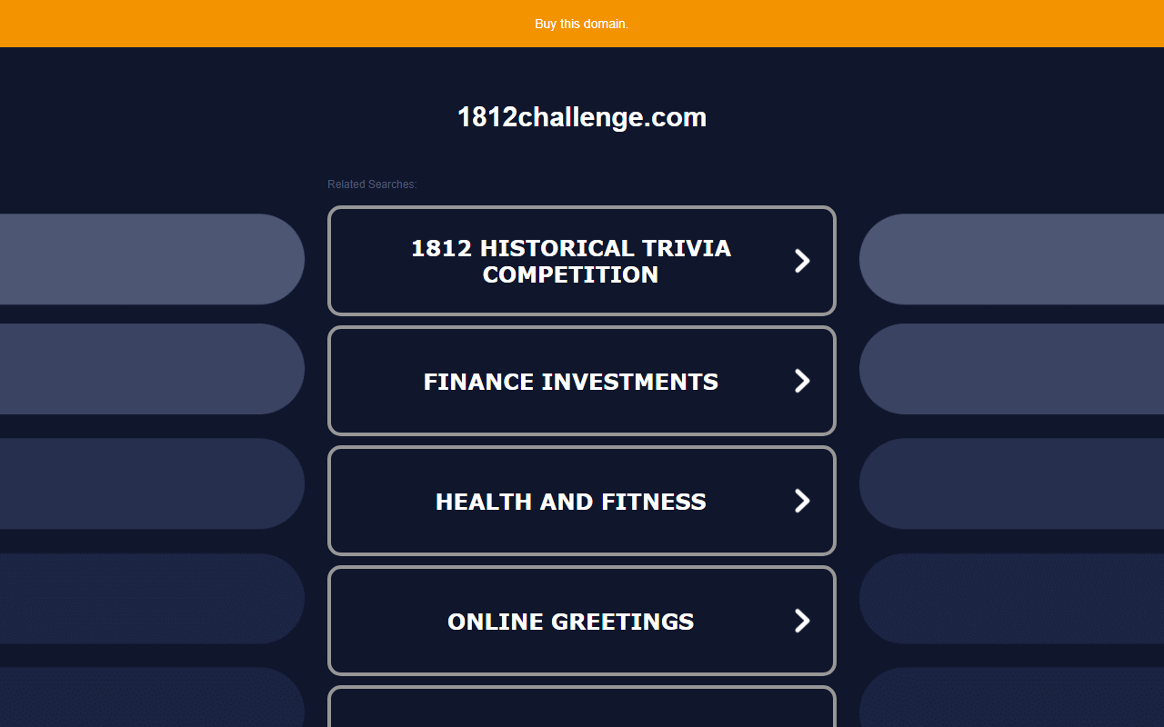 1812challenge.com screenshot
