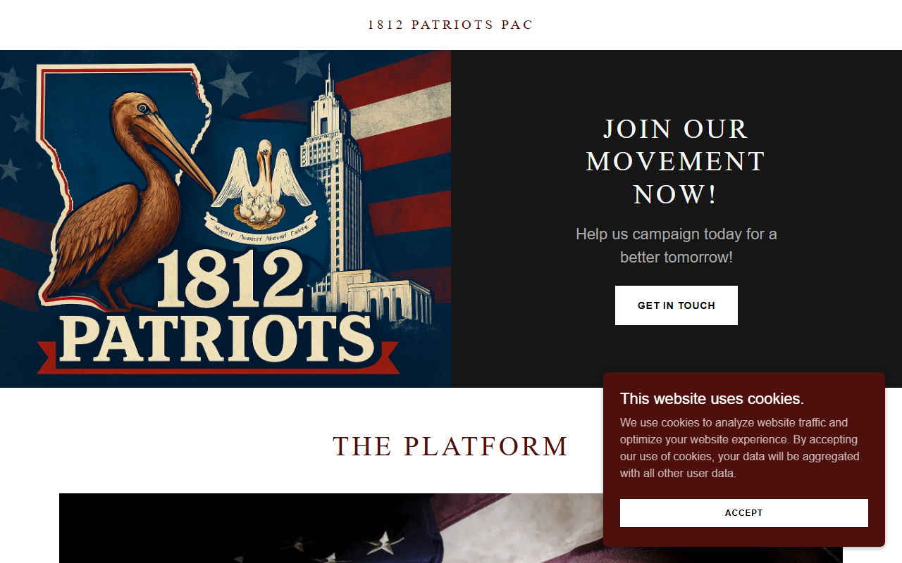 1812patriotspac.com screenshot