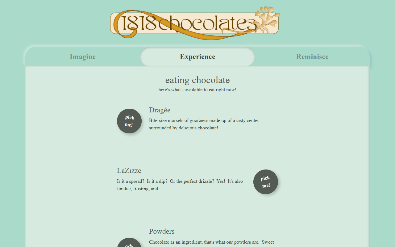 1818chocolates.com screenshot