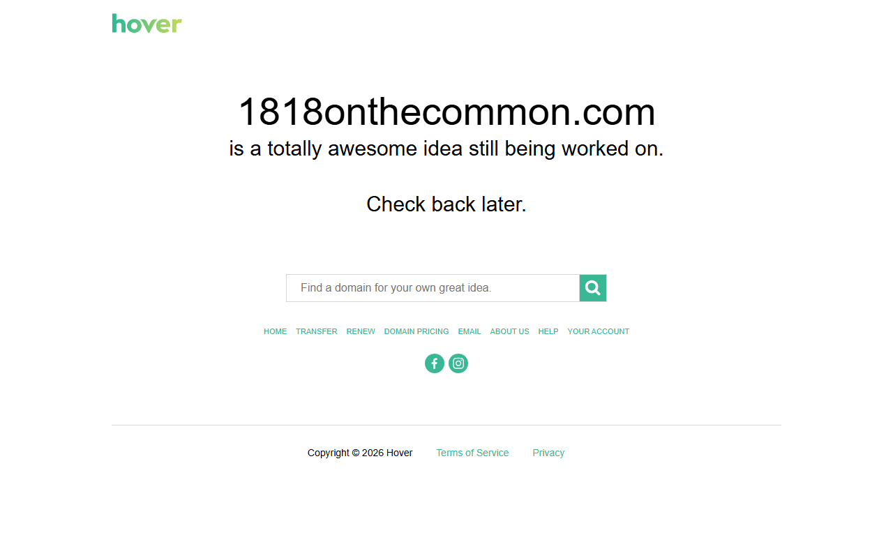 1818onthecommon.com screenshot