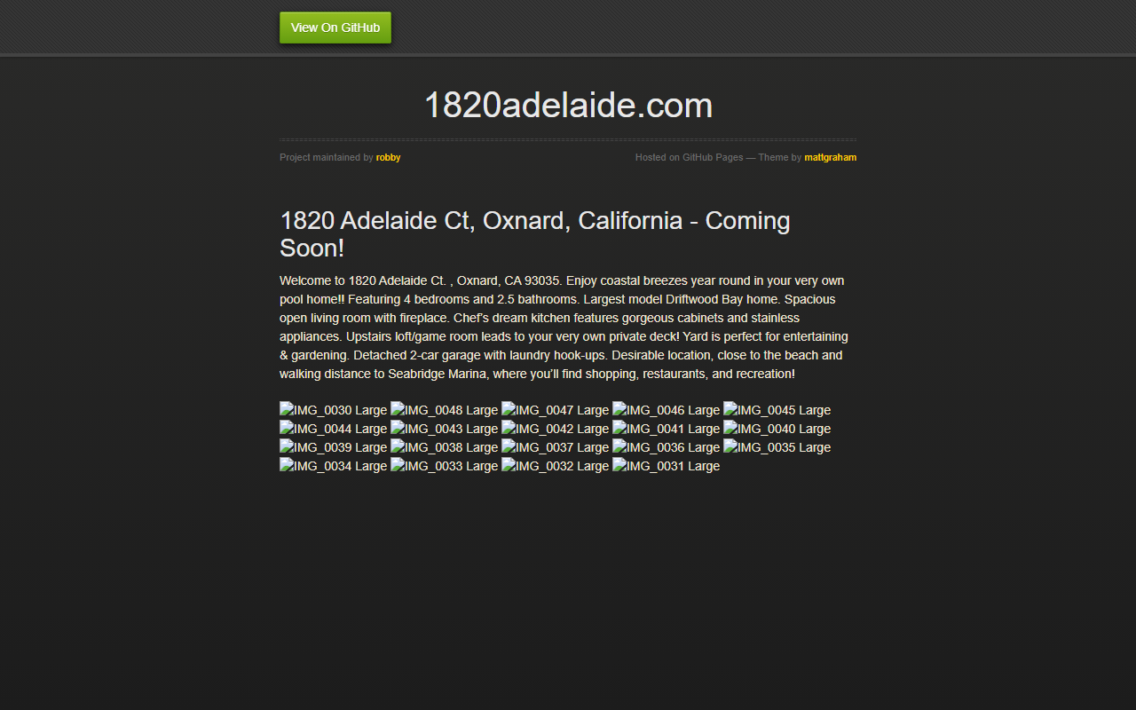 1820adelaide.com screenshot