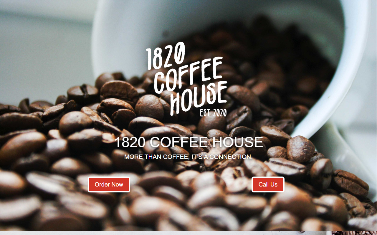 1820coffeehouse.com screenshot