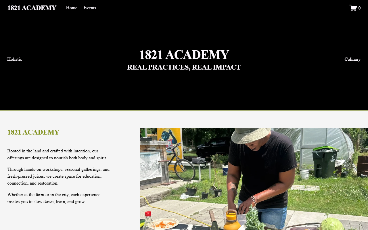 1821academy.com screenshot
