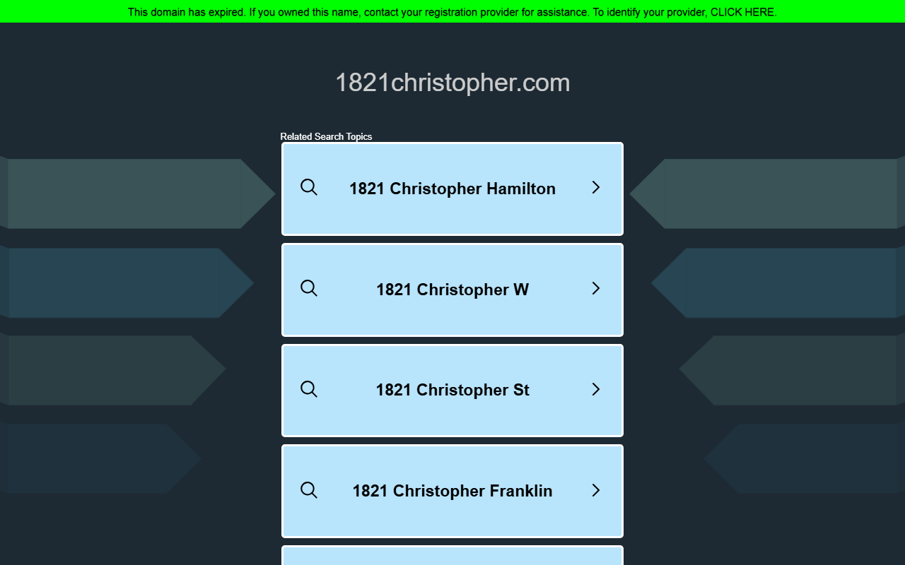 1821christopher.com screenshot