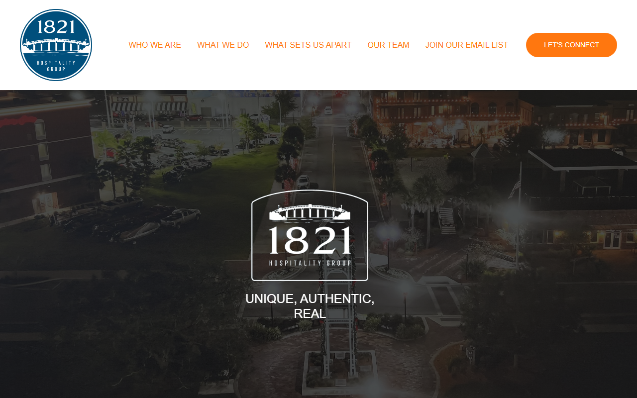 1821hospitality.com screenshot