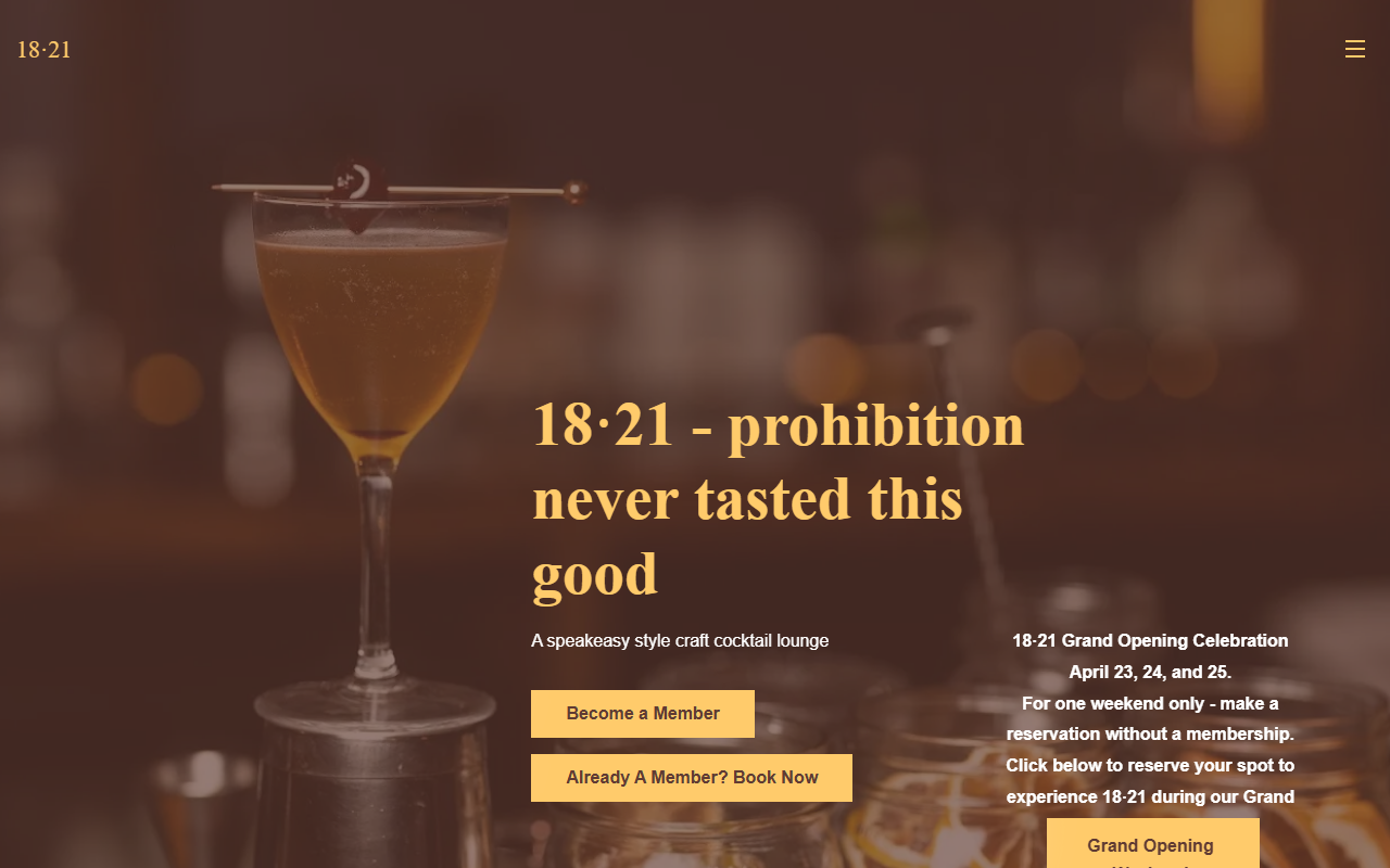1821speakeasy.com screenshot