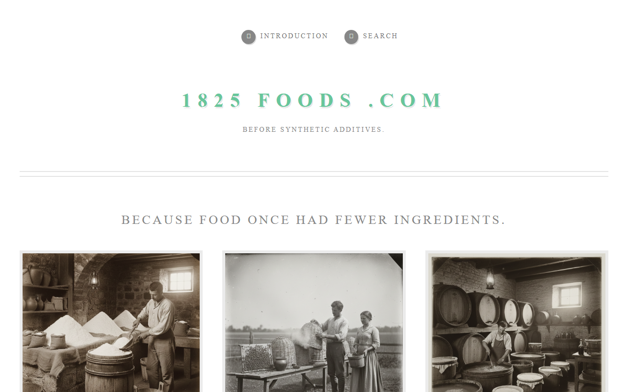 1825ingredients.com screenshot