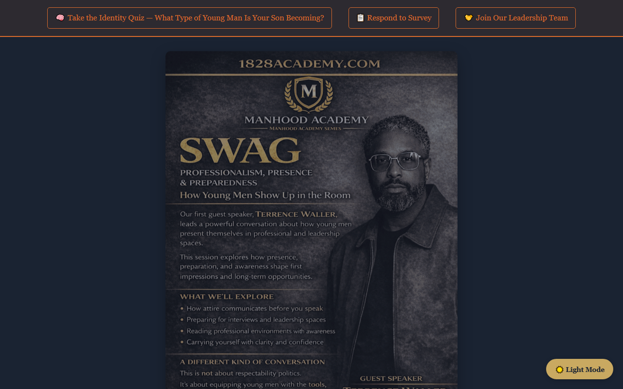 1828academy.com screenshot