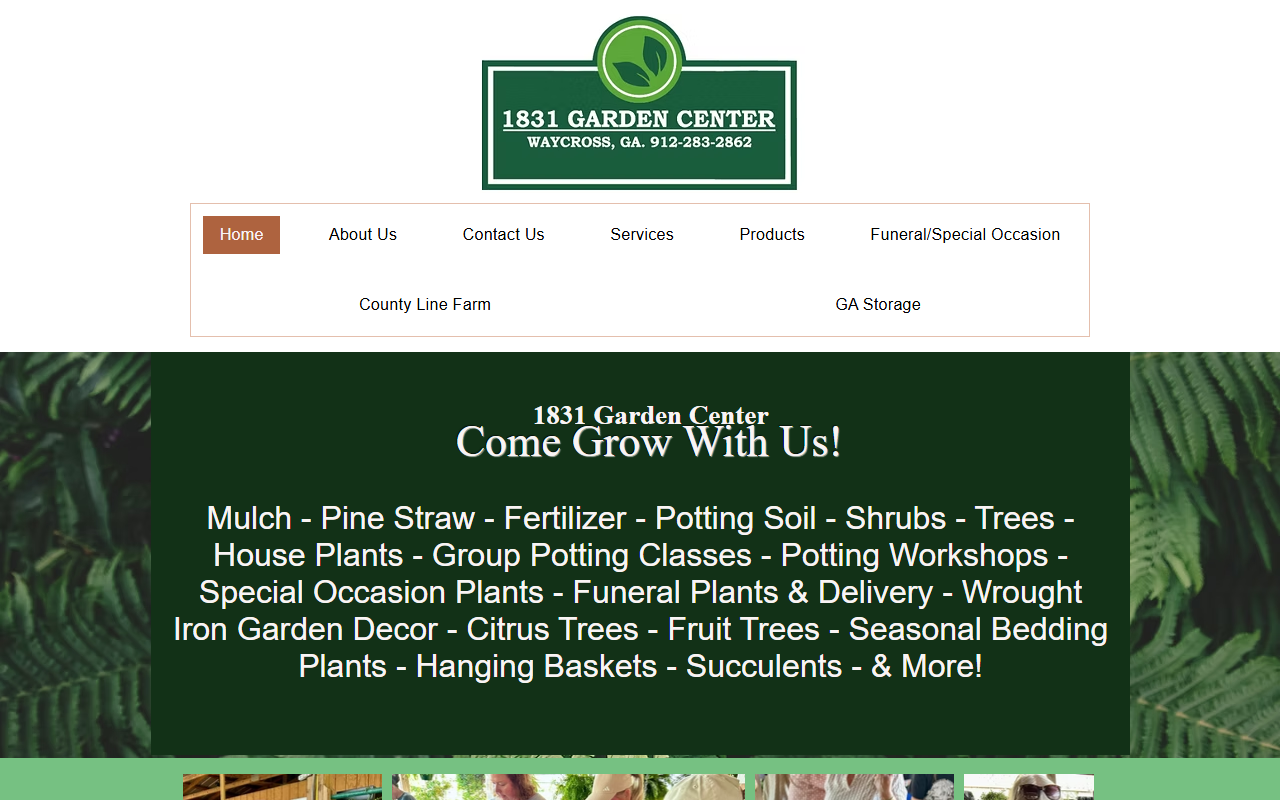 1831gardencenter.com screenshot