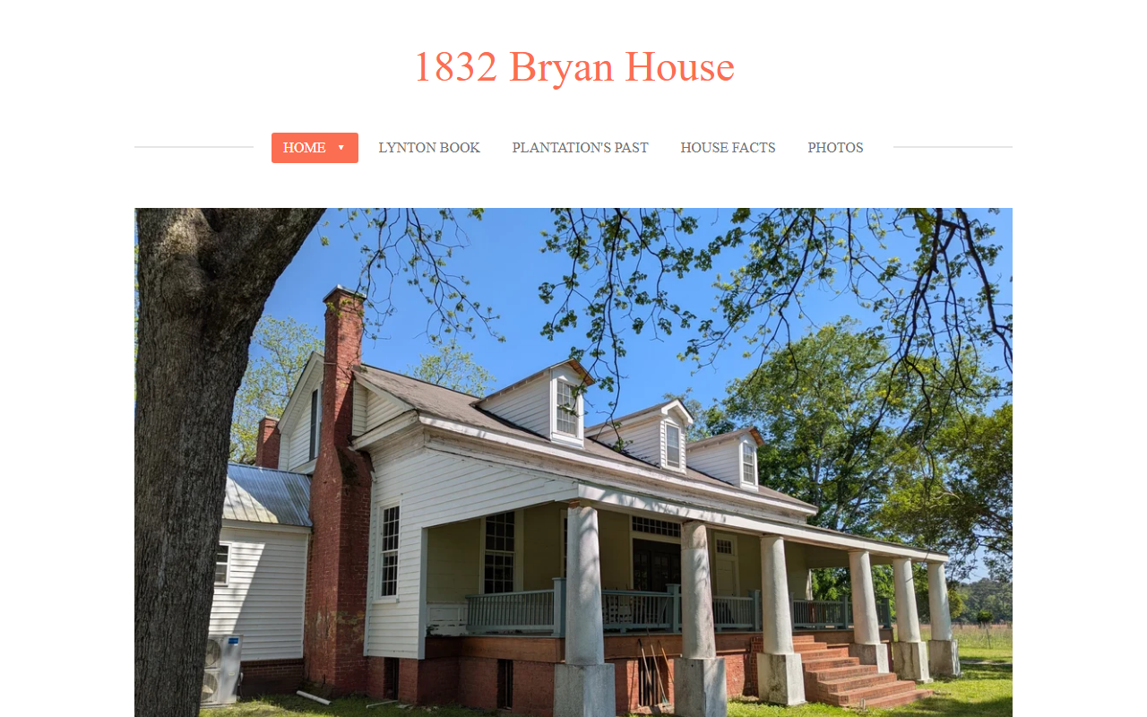 1832bryanhouse.com screenshot