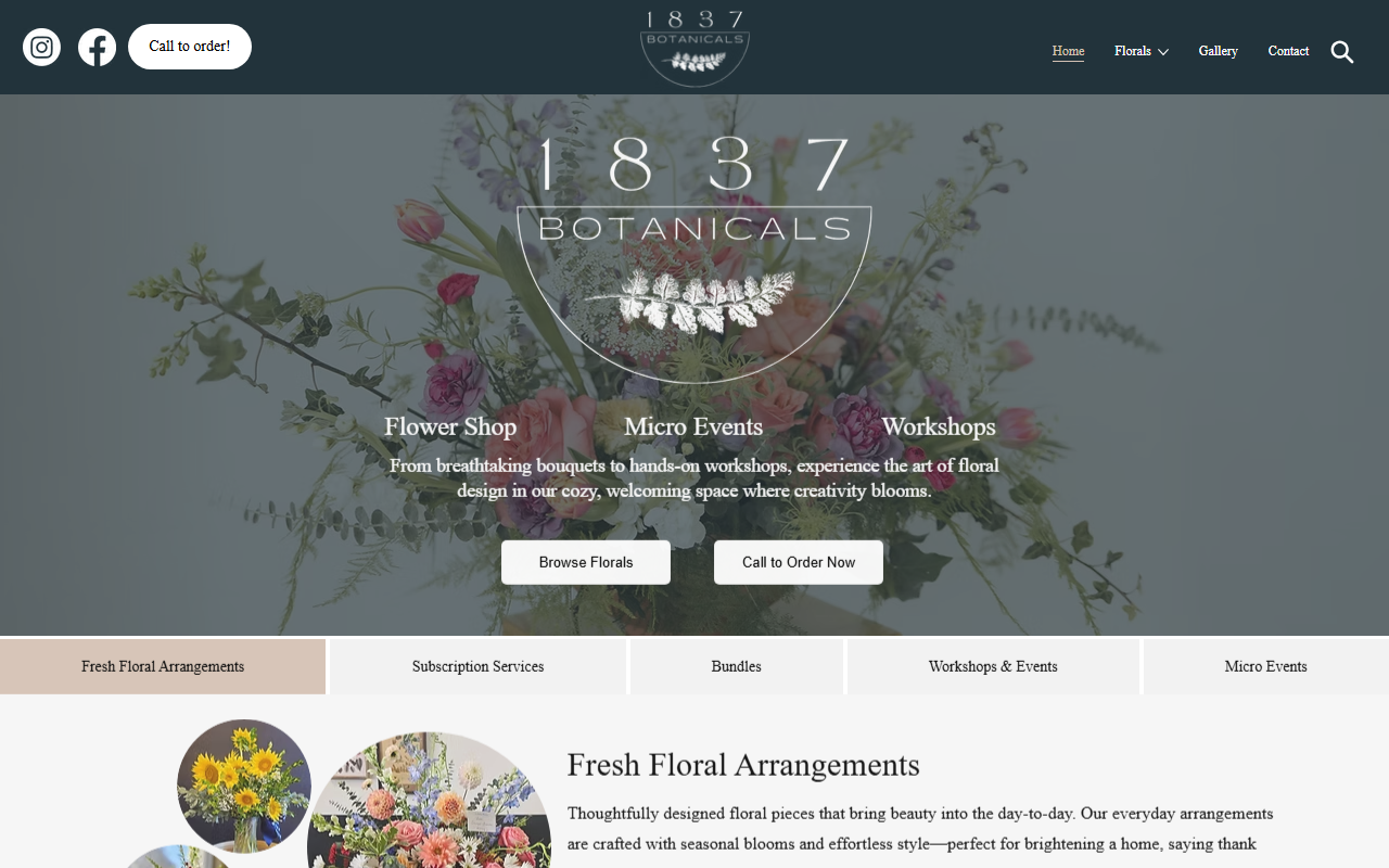 1837botanicals.com screenshot