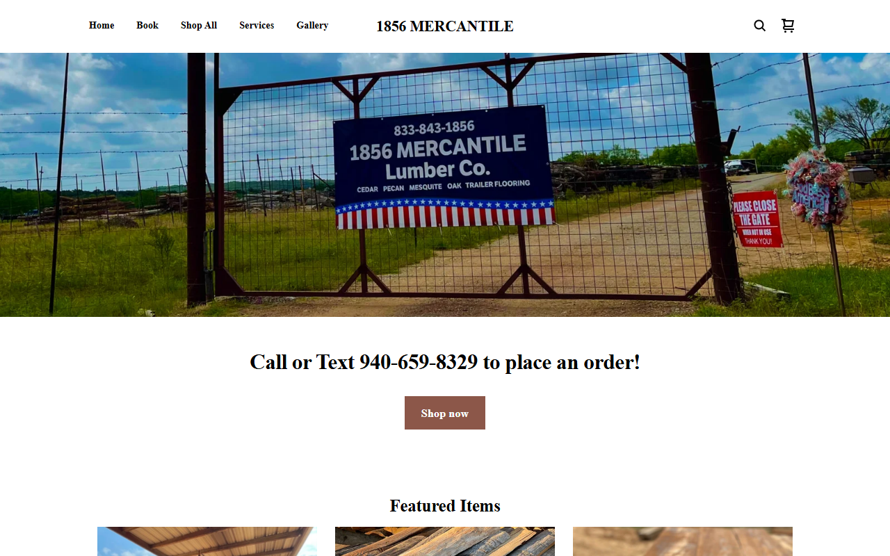 1856mercantile.com screenshot