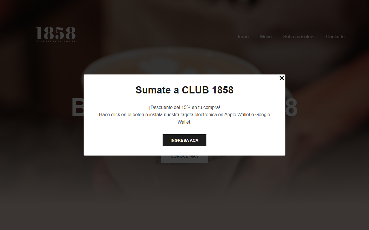 1858cafeteria.com screenshot