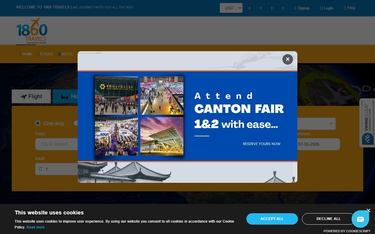 1860travels.com screenshot