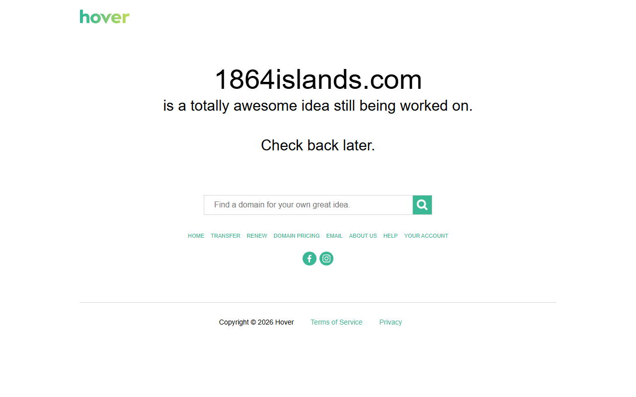 1864islands.com screenshot