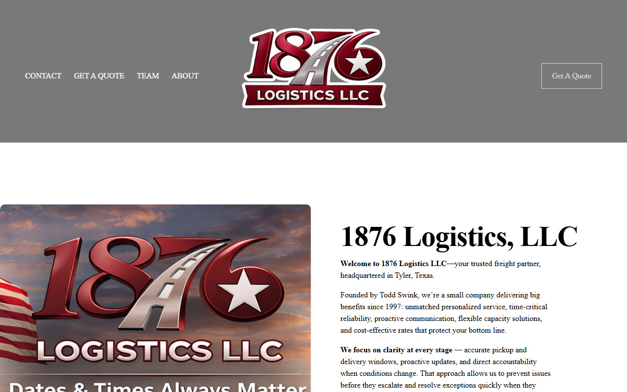 1876logistics.com screenshot