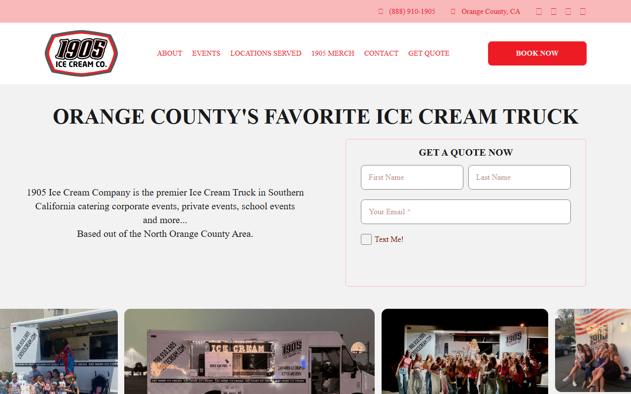 1905icecreamco.com screenshot